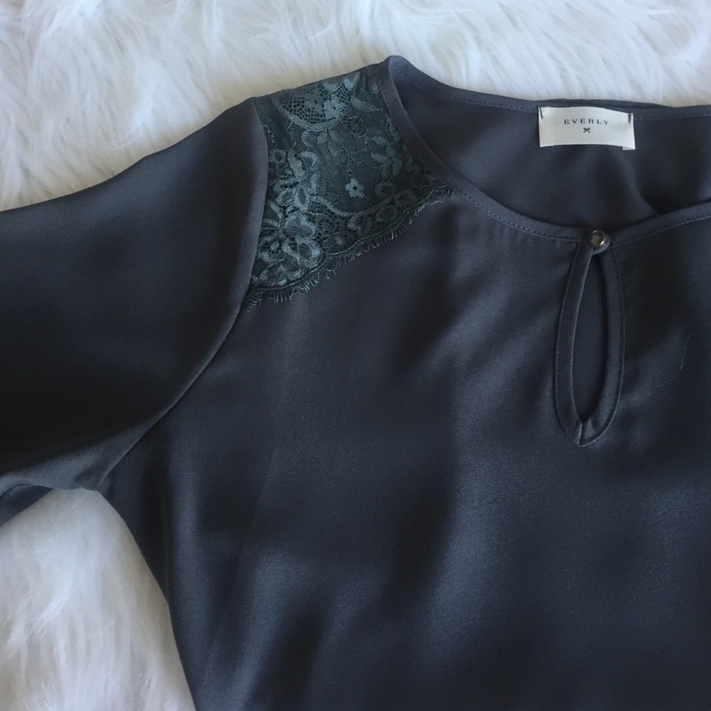 Key Hole Neck Blouse with Lace 🛑SOLD🛑