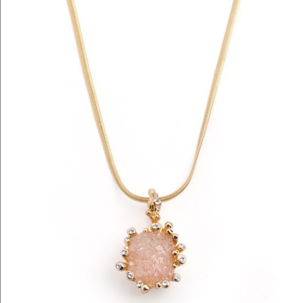 Jewelmint Druzzy Crystal Gold Necklace