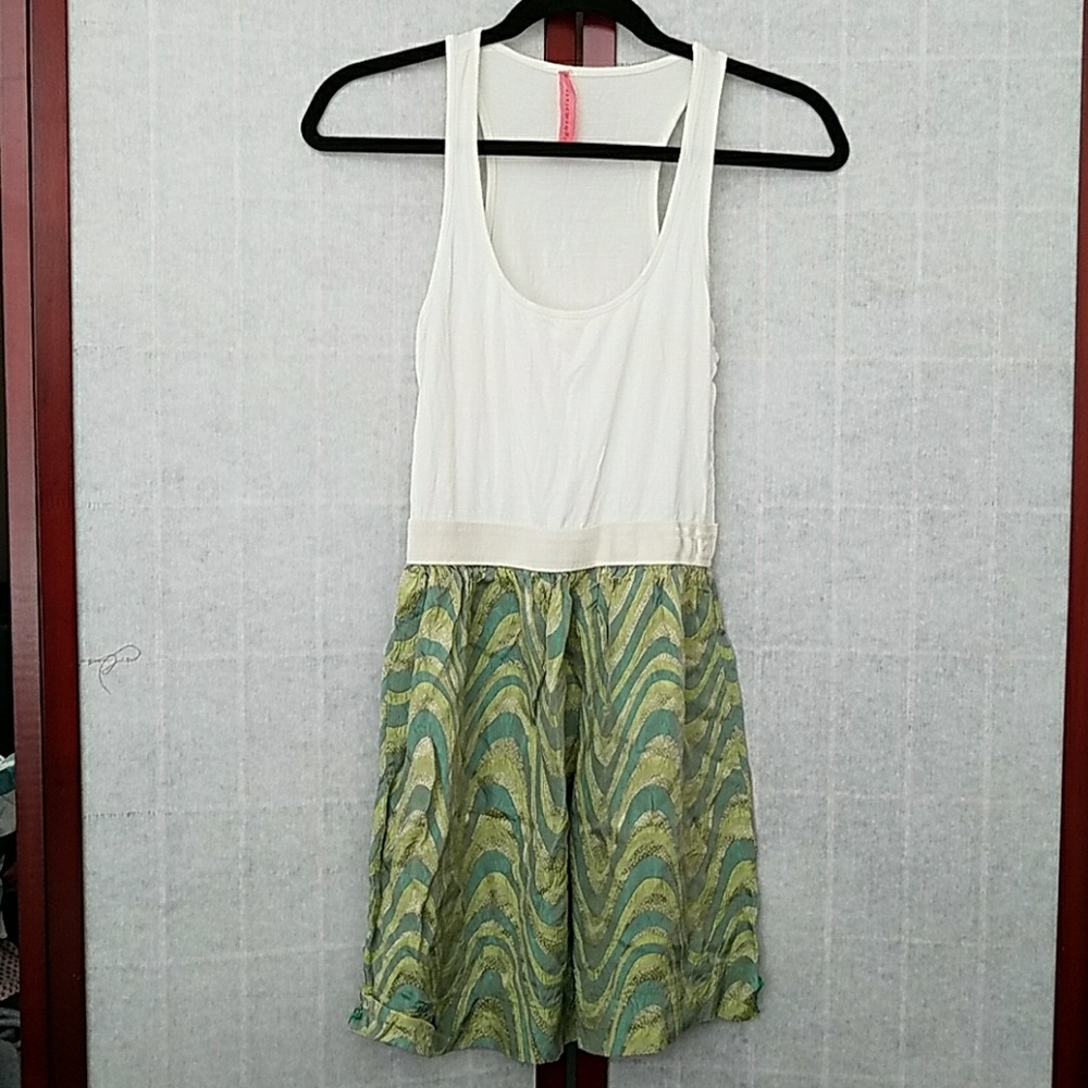 Eight-sixty Blue/green/white light summer tank top mini dress. Size M.