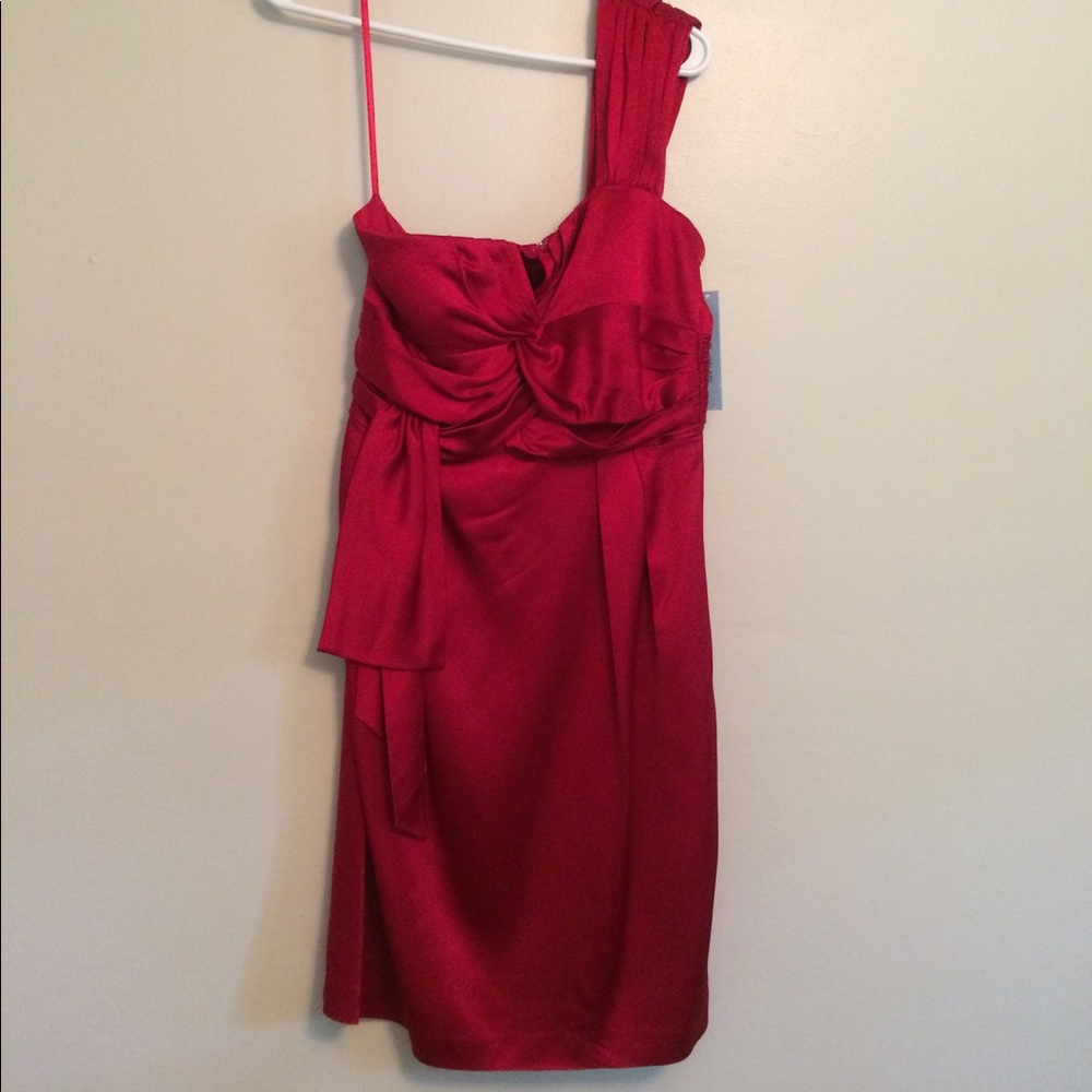 Antonio Melani Red One Shoulder Cocktail Dress