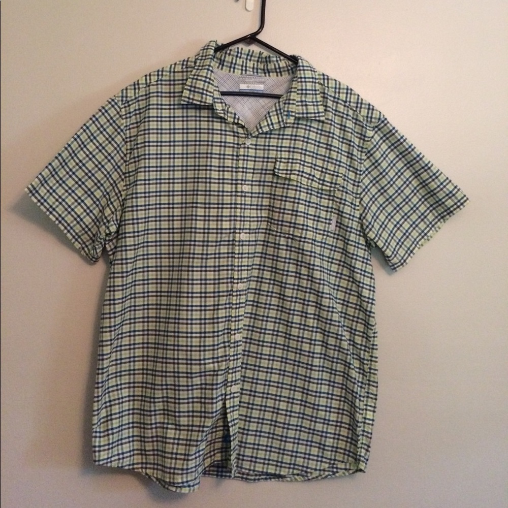 Mens Columbia plaid XXL short sleeved shirt