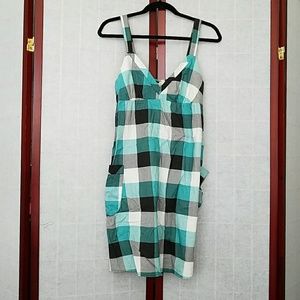 Urban Outfitters teal checkered sundress.