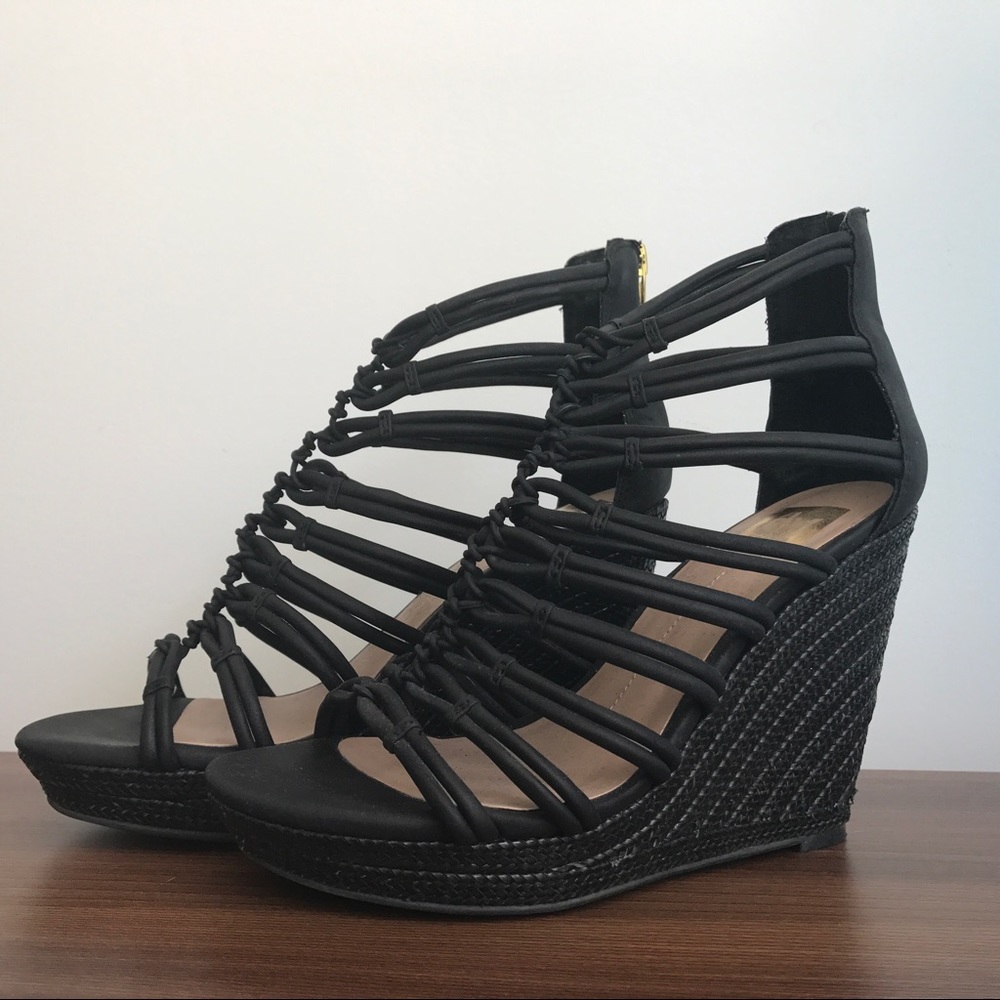 DV by Dolce Vita Tulsa Black Wedge Sandals