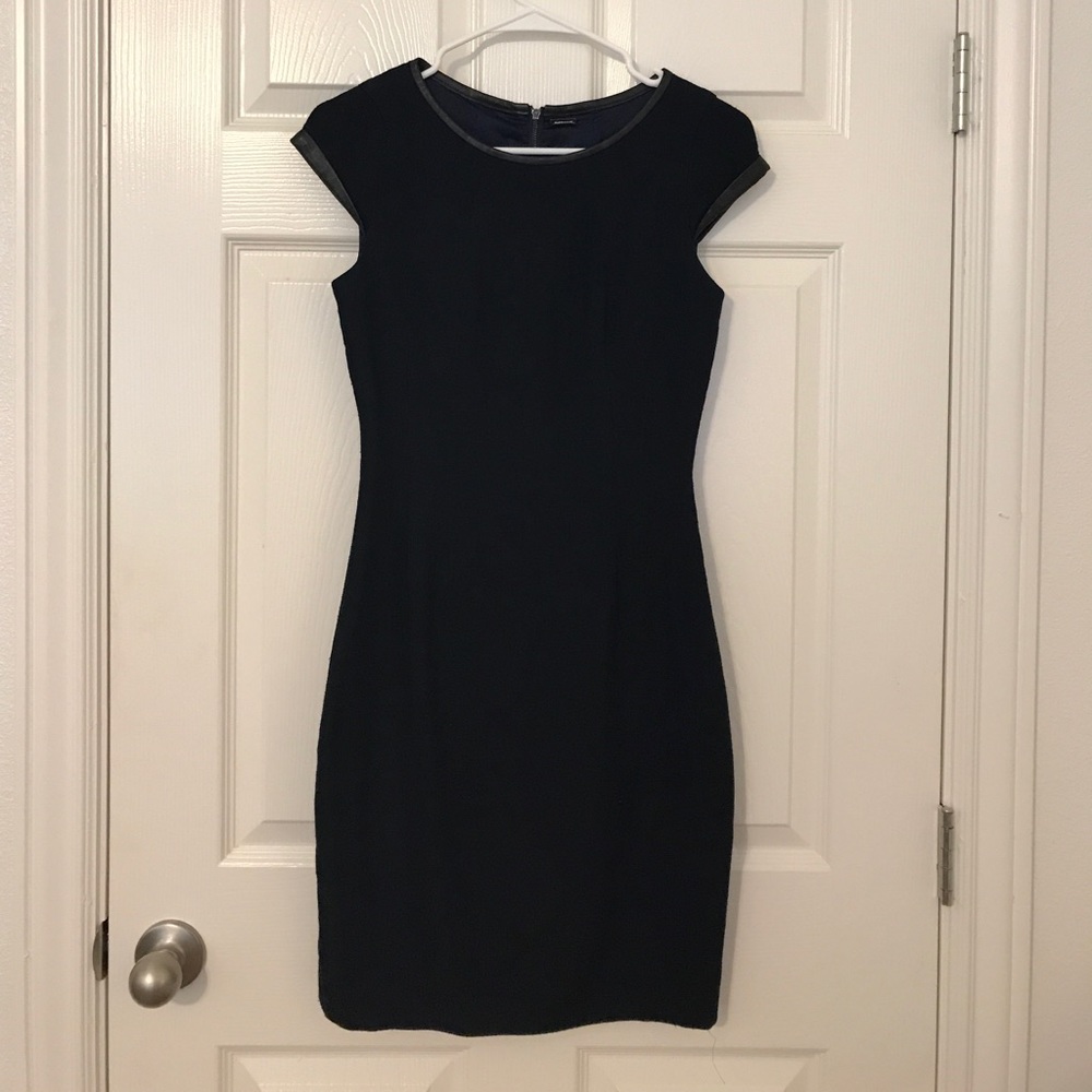Elie Tahari Angie dress with leather trim