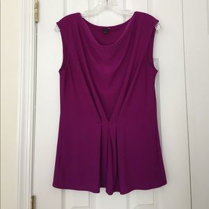 Ann Taylor plum cowl neck blouse EUC