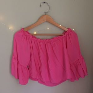 Summery Pink Off-the-Shoulder Top