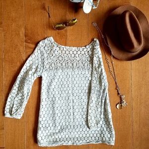Pale Blue Peasant Top