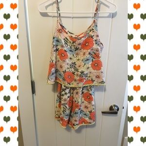 Charlotte Russe M floral romper