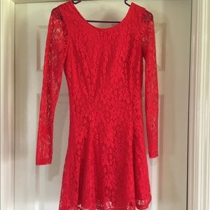 Red lace dress
