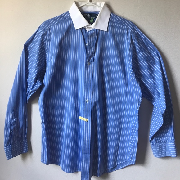 Chambray striped L/S Polo button-down - Picture 1 of 3