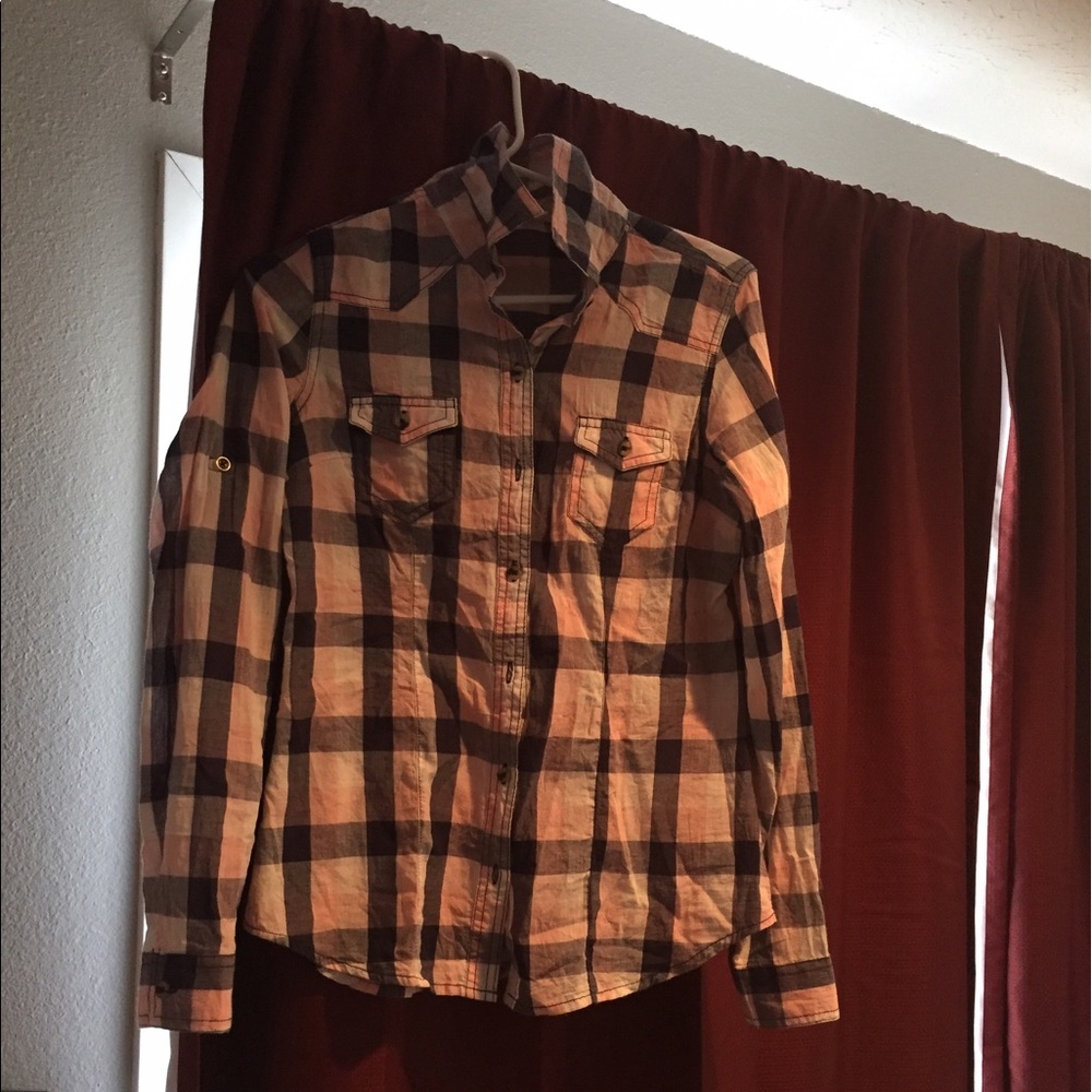 Button down plaid shirt