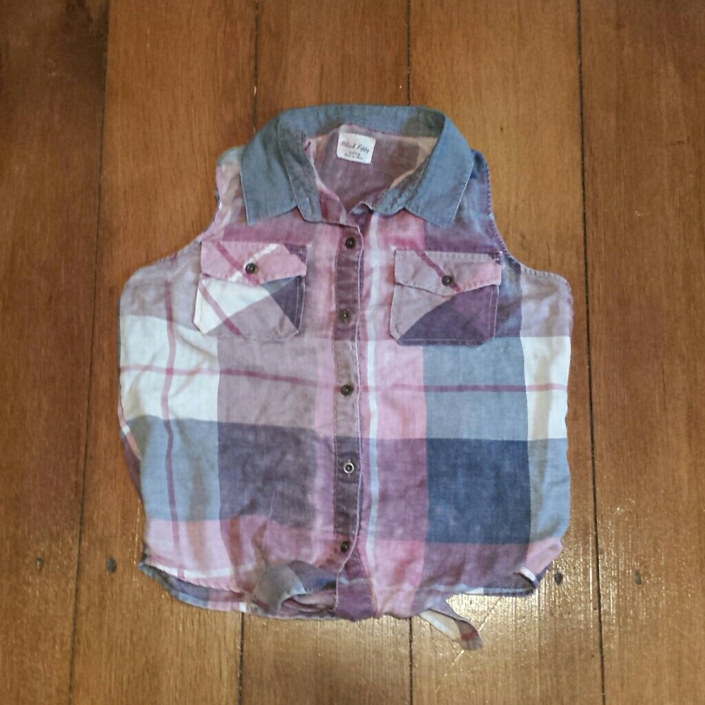 Soft grungy plaid vest