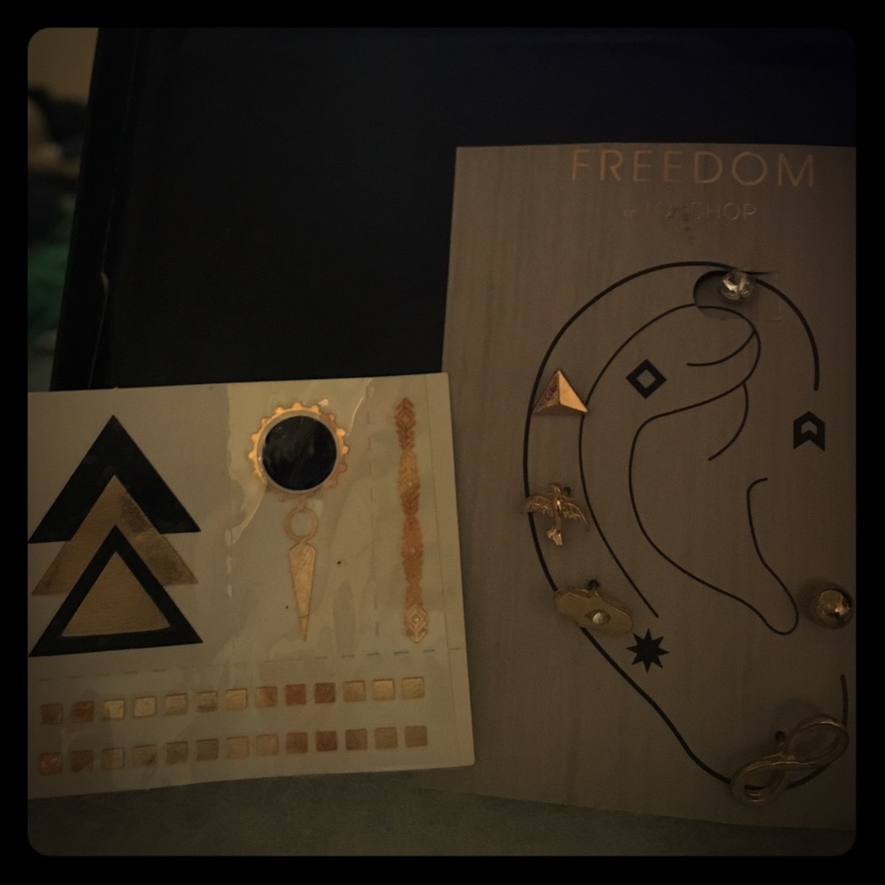 Topshop studs set and festival decals 🌚✨