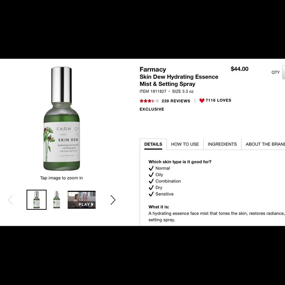 Farmacy Skin Dew Essence!