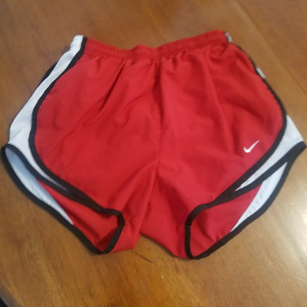 Red and black Nike running shorts! Size x-small!