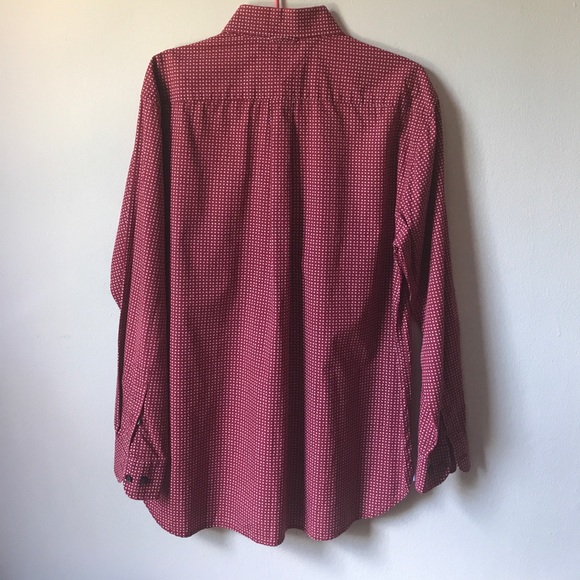 L/S Maroon/print button-down w/ pocket - Picture 2 of 4