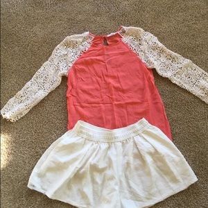 Club Monaco Floral Lace silk Top