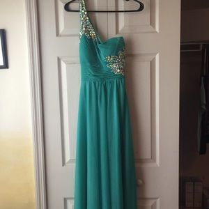 Teal prom dress