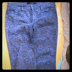Lace print skinny jeans