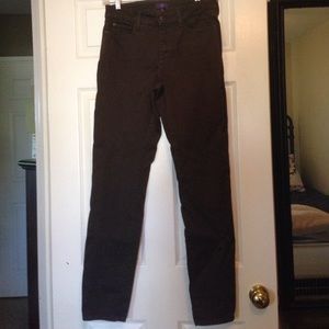 NYDJ dark olive straight leg jeans