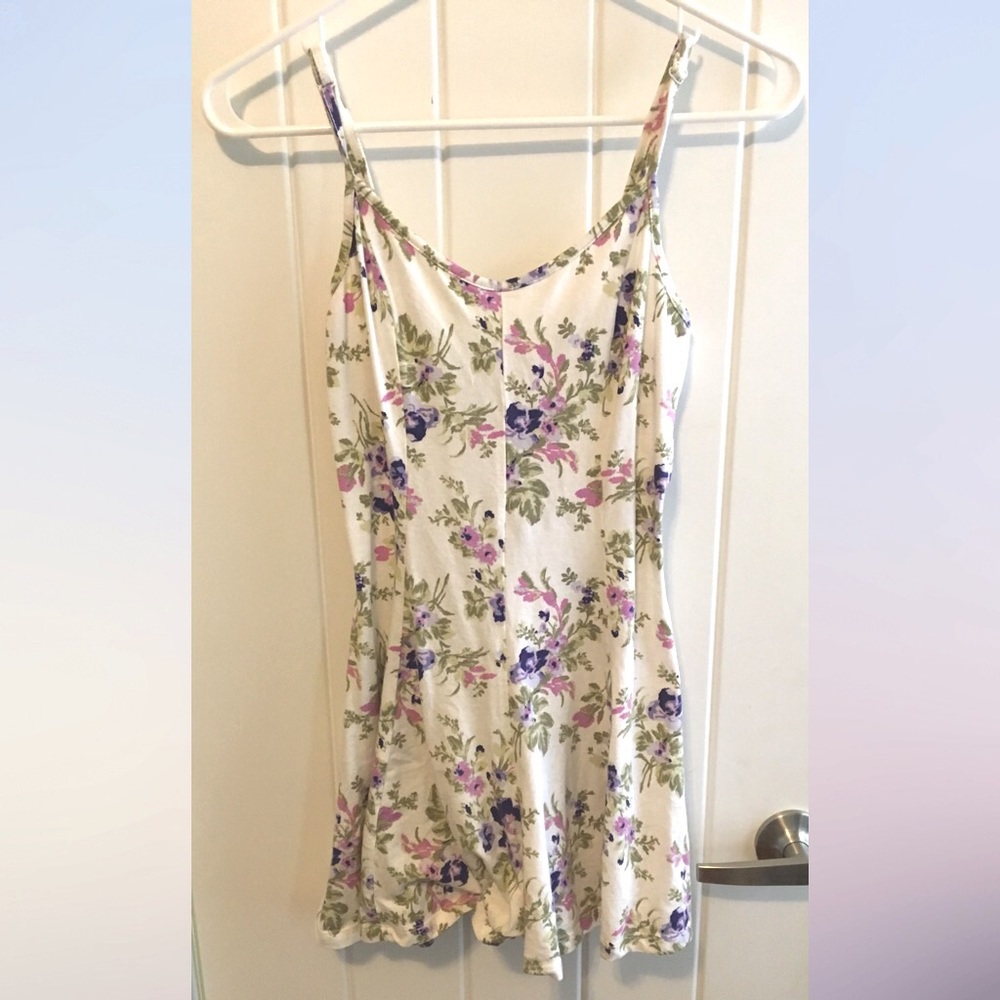 S Kimchi Blue Floral Romper Minidress w 3 Bow Back