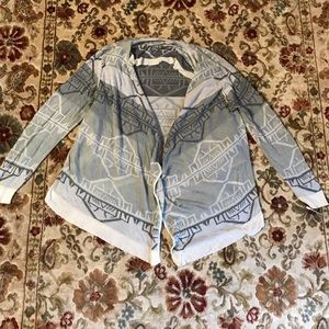 Gray and white womens cardigan