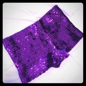 Purple sequin rave booty shorts - never worn