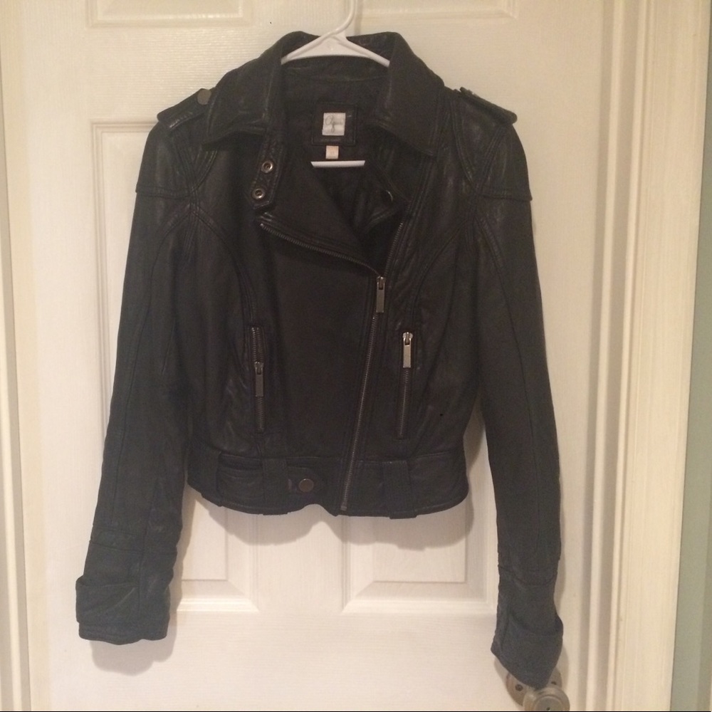 Aqua leather jacket. Sz. XS