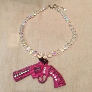 Pink Gun Necklace