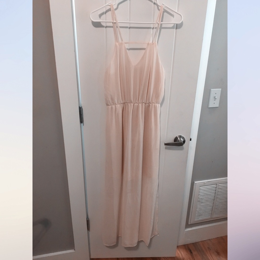 Rue 21 cage pink minidress with sheer maxi overlay
