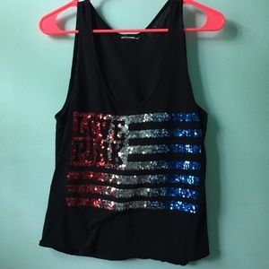 Pink Glitter Fourth of July Tank