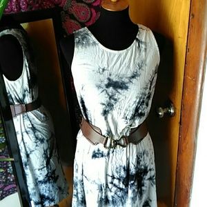 Black and White Tie Dye Dress