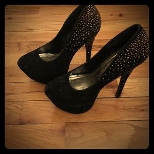 Rhinestone black heels