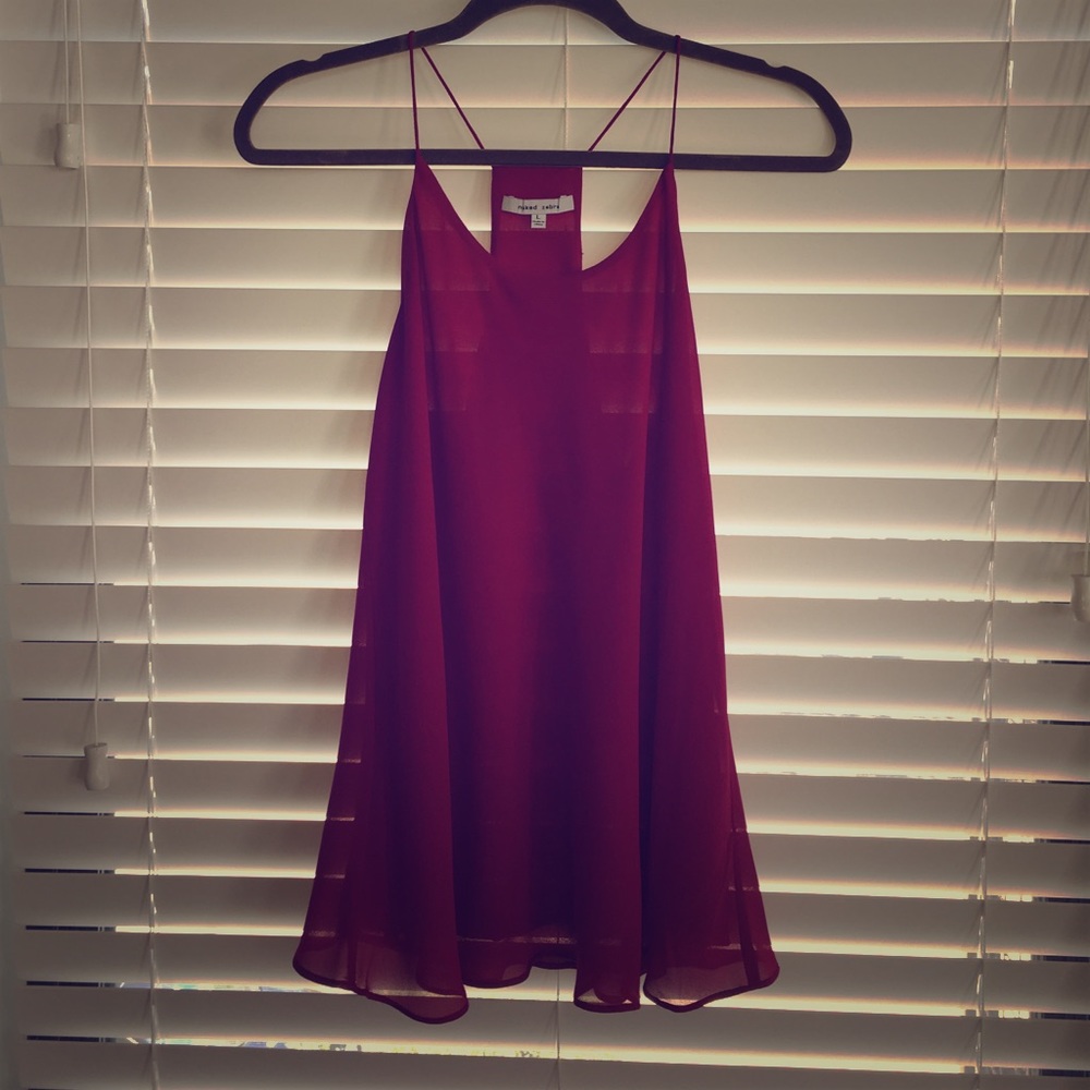 naked zebra chiffon tank