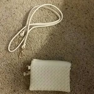 Small white Charming Charlies wristlet