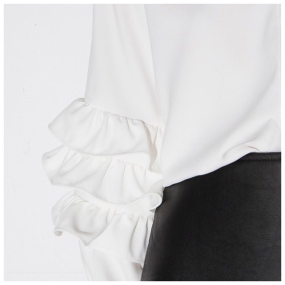 ‼️LAST CALL PRICE FIRM Ruffle Sleeve Stretch Top - Picture 3 of 3