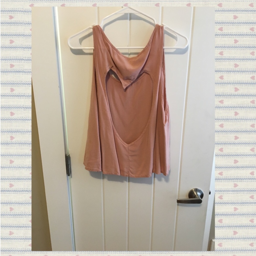 Open Heart Back Dusty Pink Short  Sleeveless Top