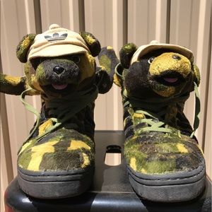 JEREMY SCOTT x ADIDAS CAMO TEDDY SNEAKERS