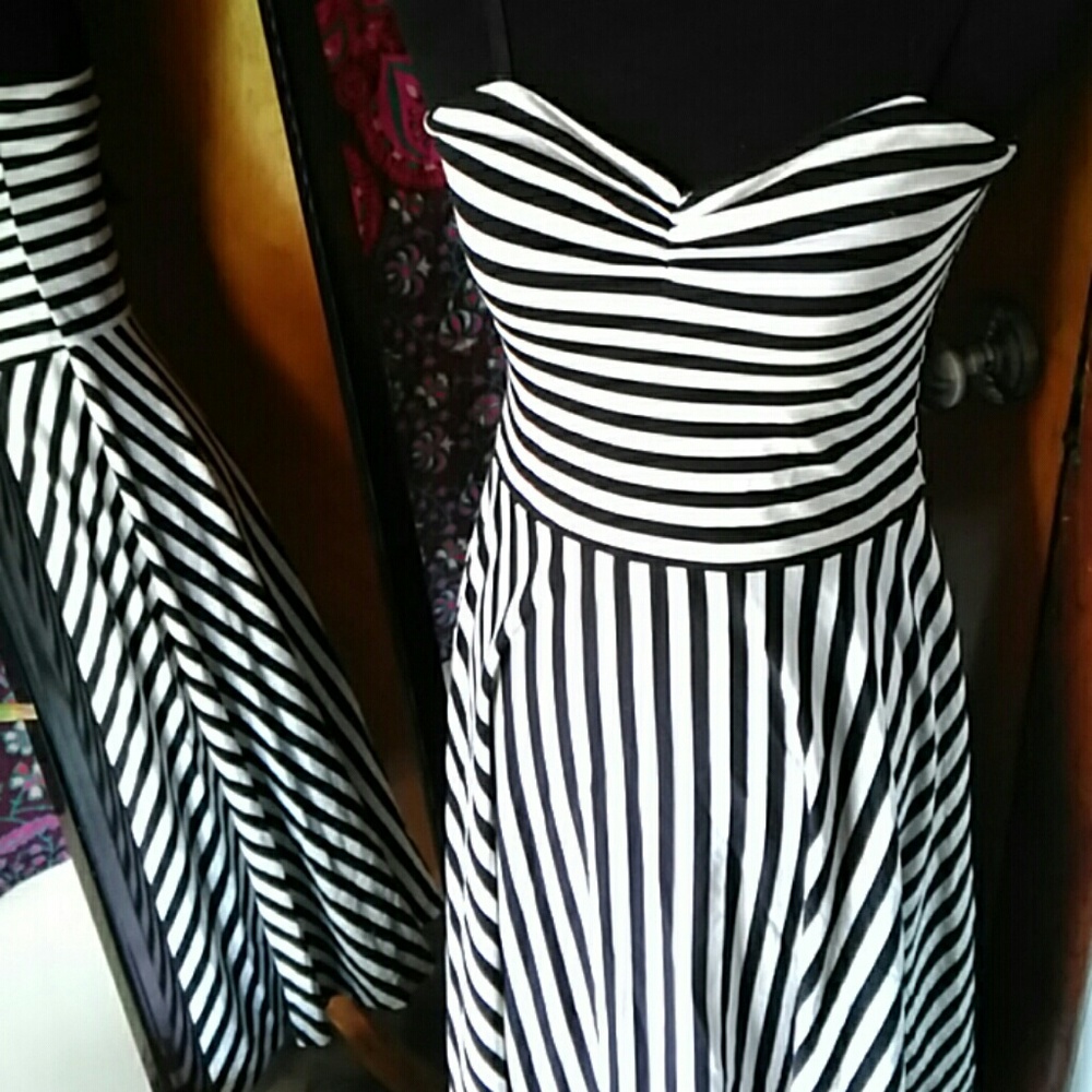 Ivory and Black Midi Dress