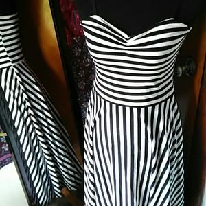 Ivory and Black Midi Dress