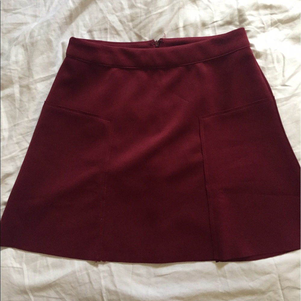Dark red/ burgundy  skater skirt forever 21