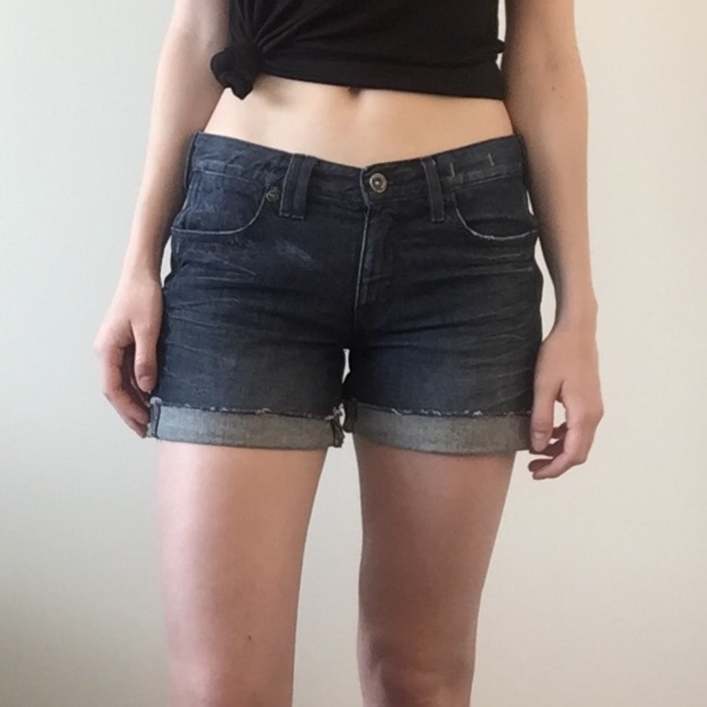 [Madewell] dark wash denim shorts