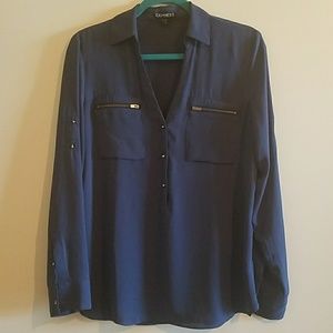 ETC Navy with Gold detail Express portofino shirt