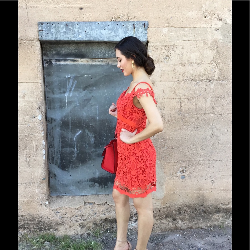 Red-Orange Crochet Dress-LAST ONE-HOST PICK🌟 - Picture 2 of 4