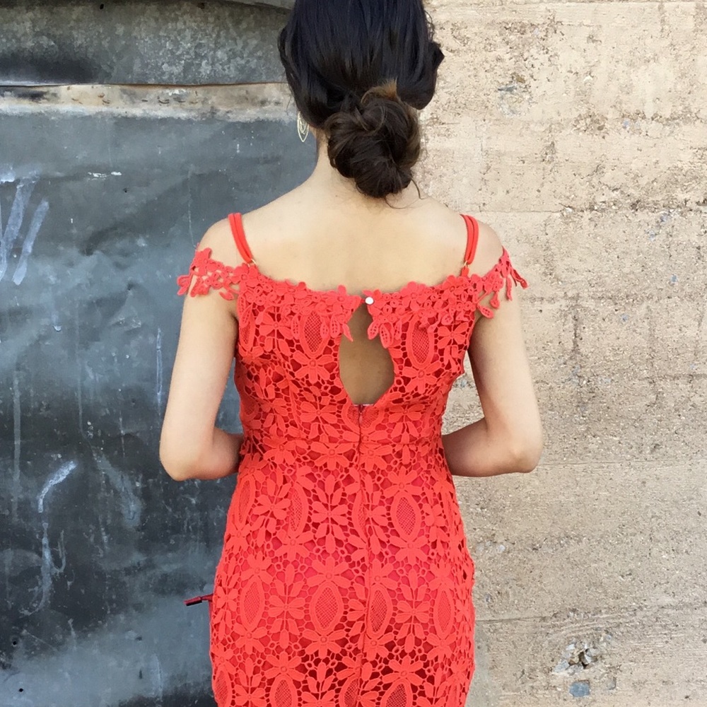 Red-Orange Crochet Dress-LAST ONE-HOST PICK🌟 - Picture 3 of 4