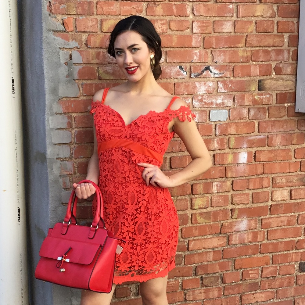 Red-Orange Crochet Dress-LAST ONE-HOST PICK🌟 - Picture 4 of 4