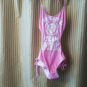 Open Back Halter One Piece Swimsuit