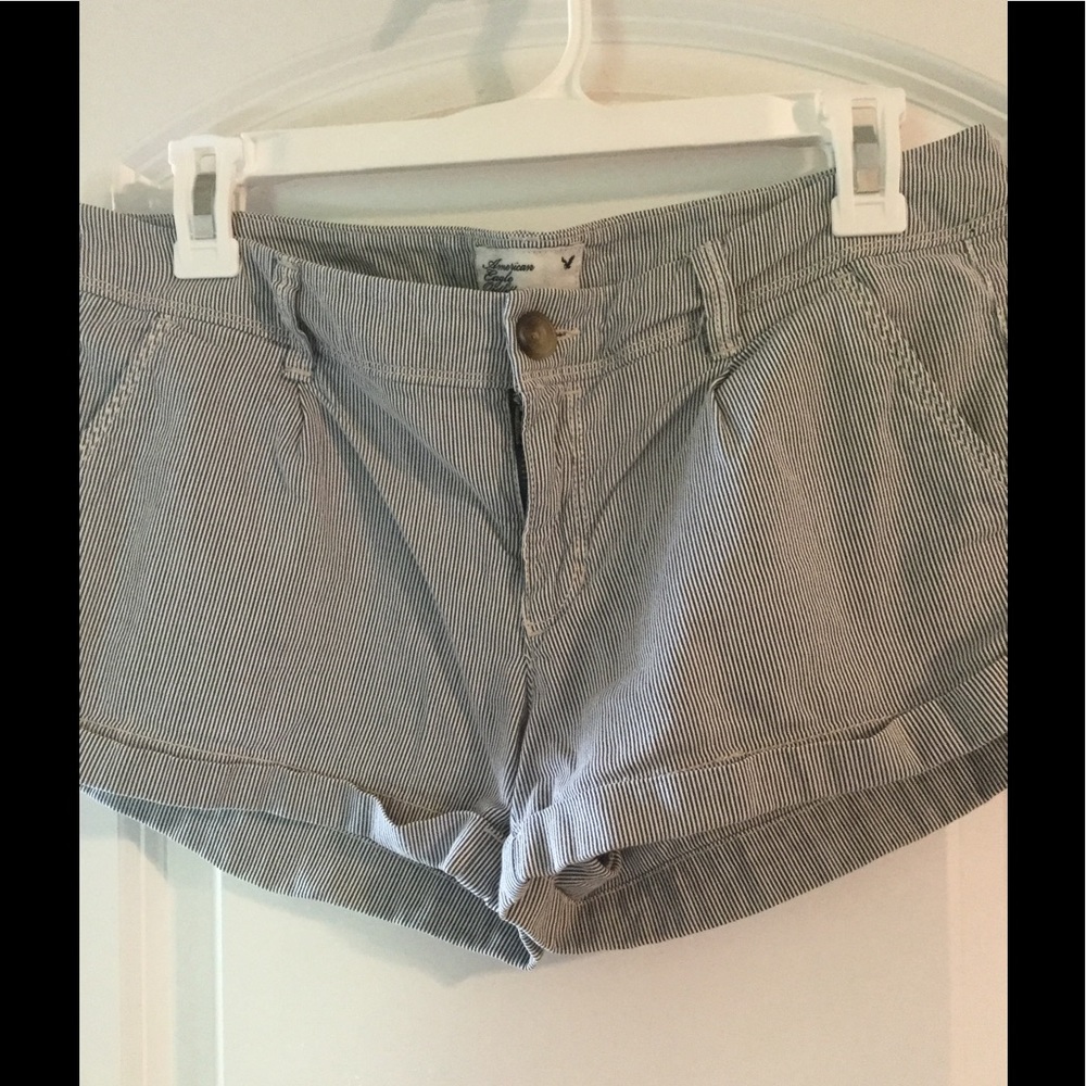 AE cuffed pinstriped shorts