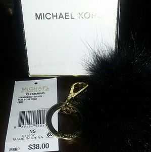 Michael Kors authenic black fox fur charm