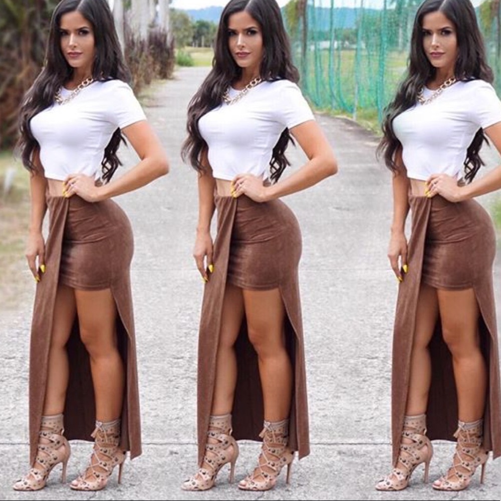 Forever 21: Faux Suede Maxi Skirt